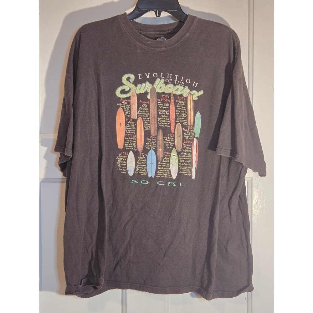 The Duck Company Evolution of the Surfboard So Cal Graphic T-Shirt Men 2XL Black